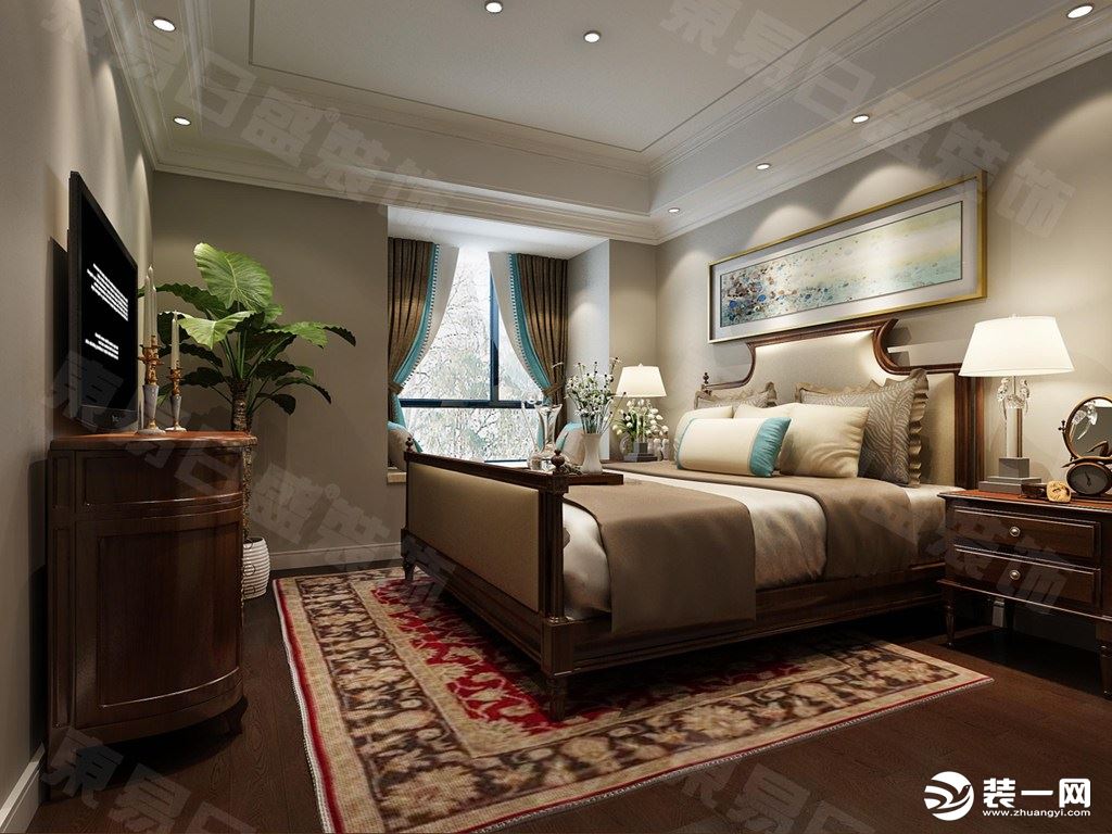 卧室装修效果图上海公馆140平美式风格效果图