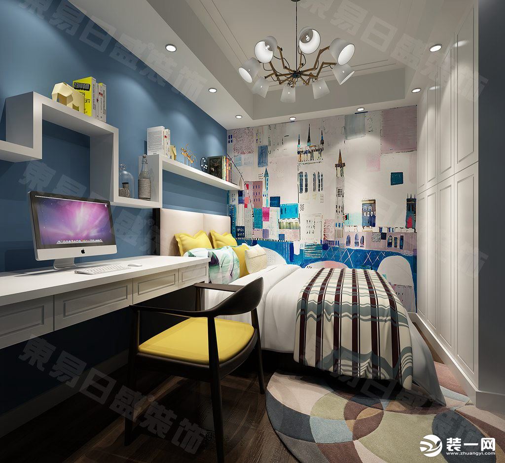 卧室装修效果图盛世江城102平新中式风格效果图