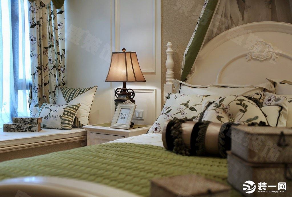 卧室装修实景图金地太阳城140平英式田园风格实景图