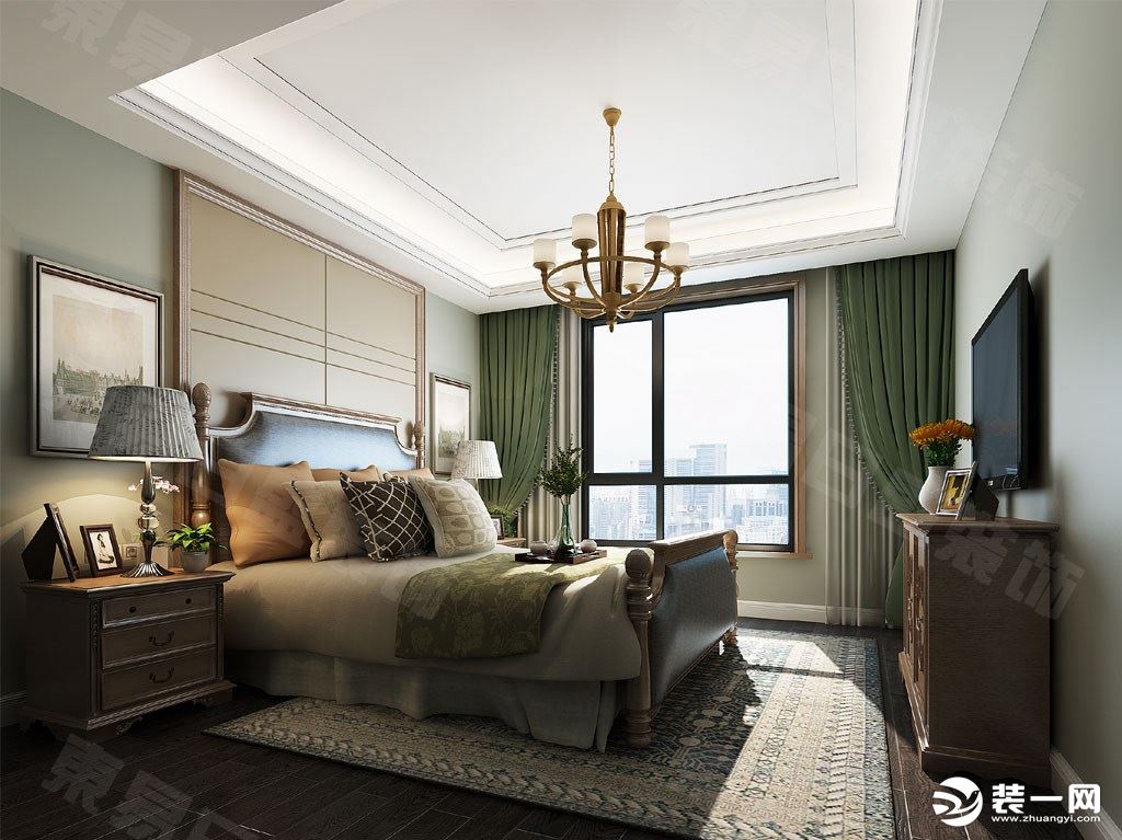卧室装修效果图复地东湖国际158平简美主义风格装修效果图