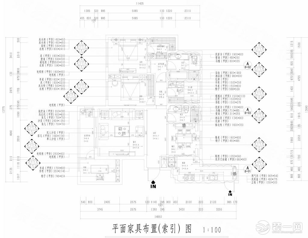 戶型圖泛海國際櫻海園170平簡歐風(fēng)格效果圖