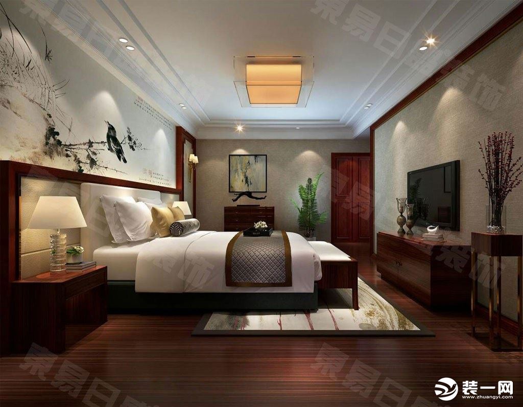 卧室装修效果图兰亭珑府250平新中式风格效果图