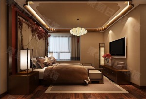 卧室装修效果图黄石玉龙湾260平新中式风格装修风格