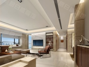 客厅装修效果图华侨城230平现代简约装修效果图