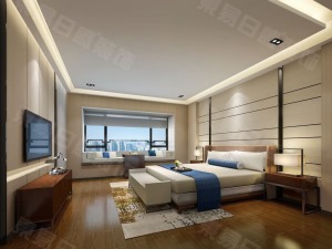 卧室装修效果图华侨城230平现代简约装修效果图