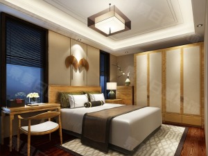 卧室装修效果图纯水岸东湖240平新中式风格效果图