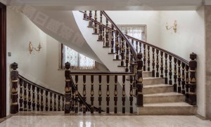 楼梯装修实景图万科红郡360平新古典风格实景图