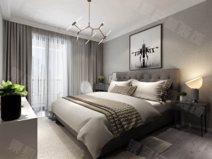 卧室装修效果图华侨城三期95平现代风格效果图