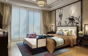 卧室装修效果图泛海国际168平新中式风格效果图