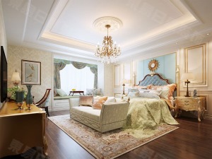 卧室装修效果图华侨城353平美式风格效果图