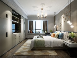 卧室装修效果图春立方145平新中式风格效果图