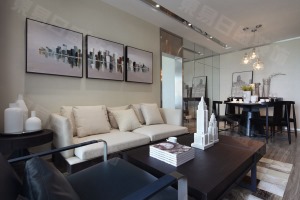 客厅装修实景图橡树湾178平现代简约风格实景图