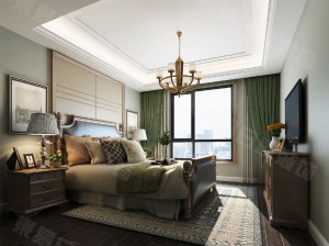 卧室装修效果图复地东湖国际158平简美主义风格装修效果图