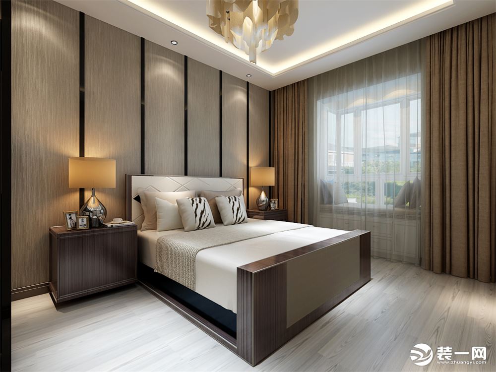 天阳尚城国际104平三居室现代风格效果图卧室