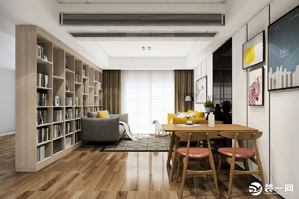 家具与空间的撞色别具一致，让房间看起来既简约有温馨呼和浩特金熙家园+北欧风格三房装修