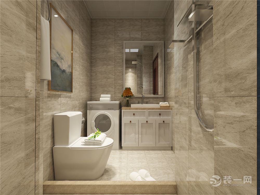 【世茂五里河】96㎡二室二厅一卫现代风格装修效果图卫生间