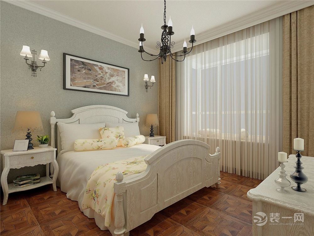 【雅宾利花园】96㎡二室二厅二卫现代风格装修效果图卧室