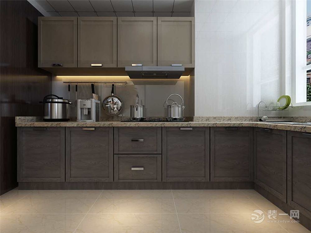 和平上河城96㎡三室二厅一卫现代简约风格装修效果图厨房