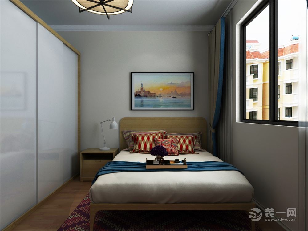 电业新村88㎡二室一厅一卫现代简约风格装修效果图卧室