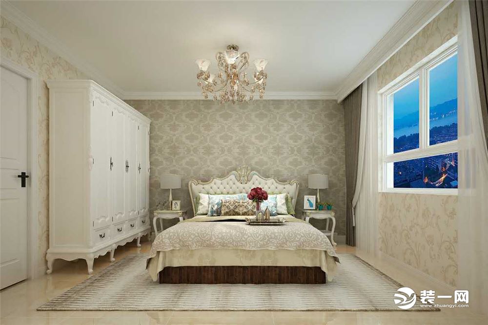 沈铁家园113㎡二室二厅一卫欧式风格装修效果图卧室