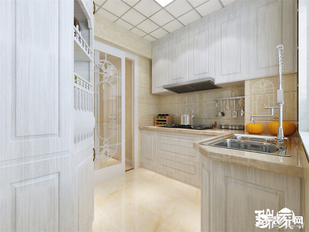 惠民馨园126㎡三室二厅二卫欧式风格装修效果图厨房