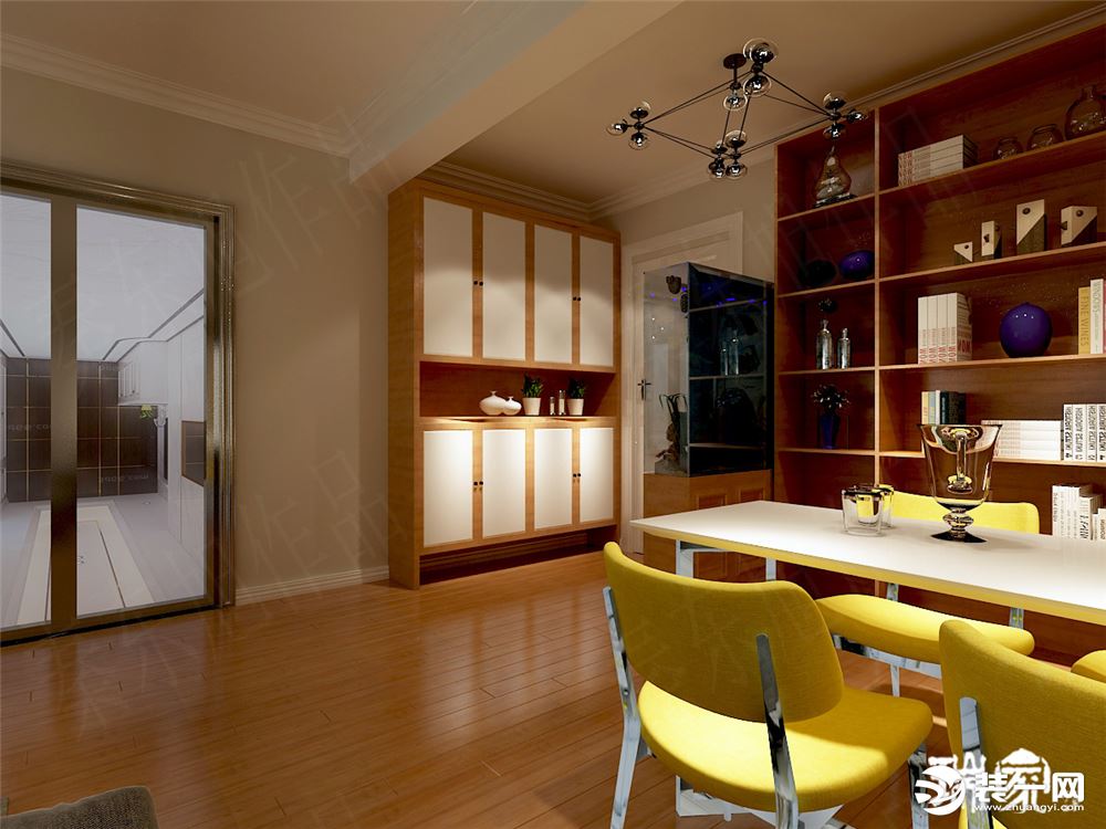 凯旋门78㎡二室一厅一卫现代风格装修效果图餐厅