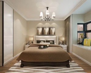 【雅宾利花园】92㎡二室二厅一卫现代风格装修效果图卧室