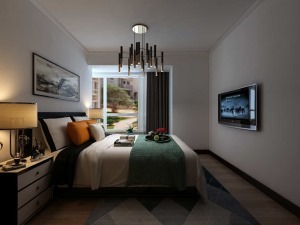 【保利大都会】119㎡三室二厅一卫现代简约风格装修效果图卧室