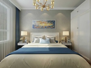 和平上河城96㎡三室二厅一卫现代简约风格装修效果图卧室