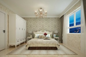 沈铁家园113㎡二室二厅一卫欧式风格装修效果图卧室