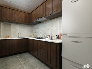 奉天九里129㎡三室二厅二卫简美风格装修效果图厨房