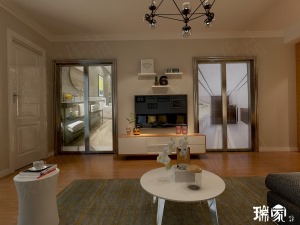 凯旋门78㎡二室一厅一卫现代风格装修效果图