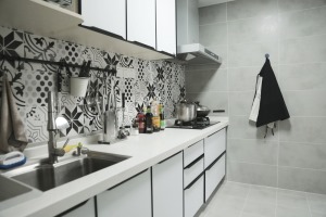厨房黑白的设计简单而不失格调
