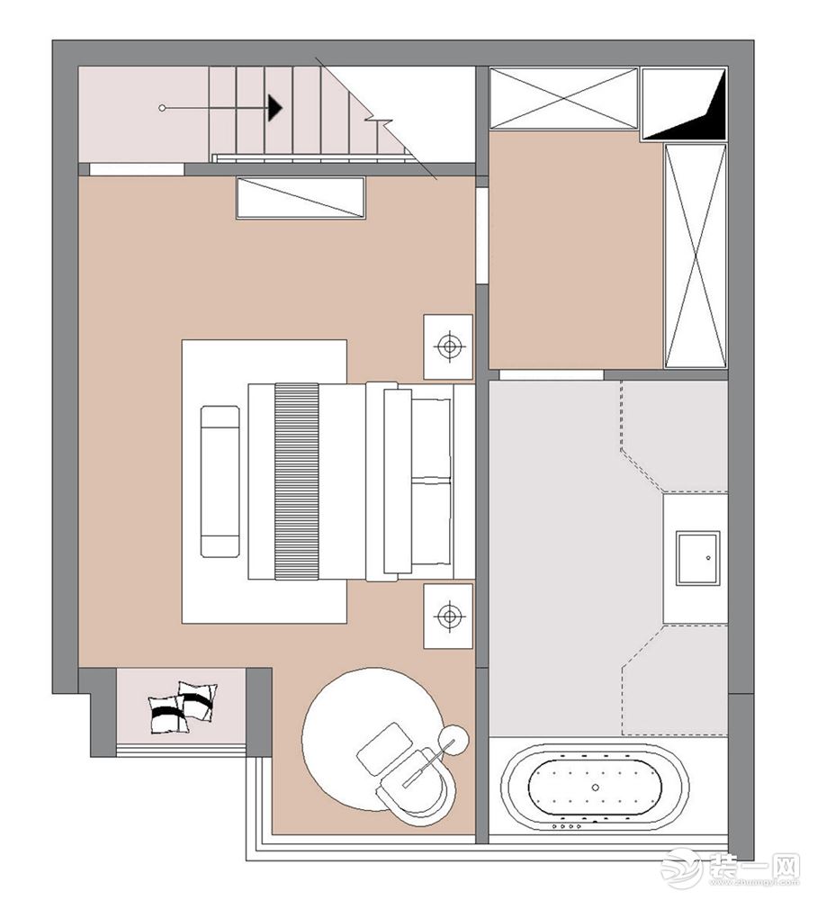 成都业之峰装饰南门绿郡155平米四居室简美风格户型图