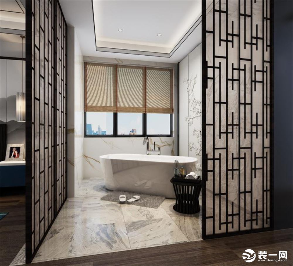 北大资源颐和翡翠府151平米新中式风格装修效果图--卫浴间