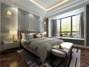保利国宾首府160平复式新中式效果图--卧室