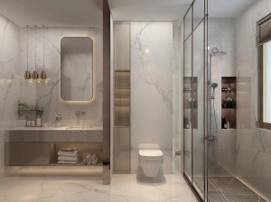 成都業之峰裝飾400平別墅輕奢風格裝修設計案例--衛生間