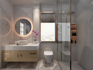 成都業之峰裝飾400平別墅輕奢風格裝修設計案例--衛生間