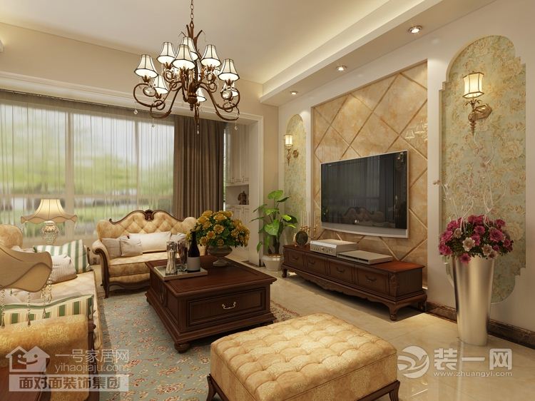 武汉联投广场123平三居室简美式风格 客厅茶几