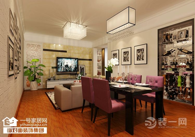 武汉国际百纳71平二居室现代简约装修风格