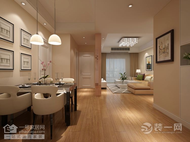 武汉海赋江城85平二居室现代简约风格餐厅