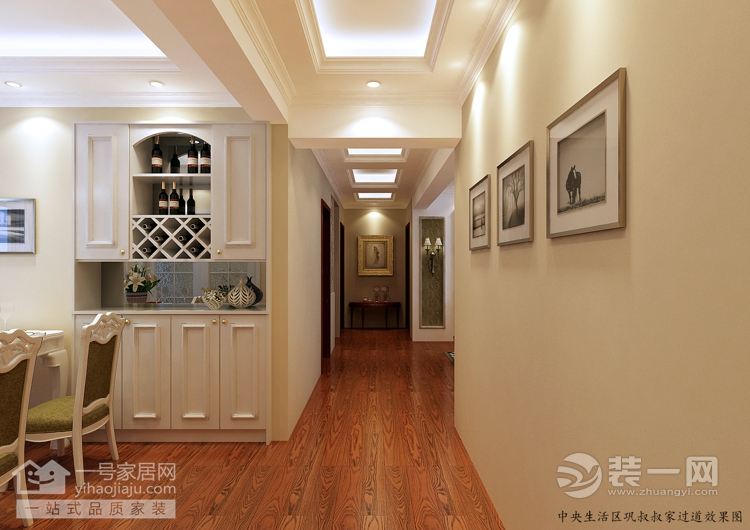 武汉王家湾中央生活区124平三居室简欧风格过道