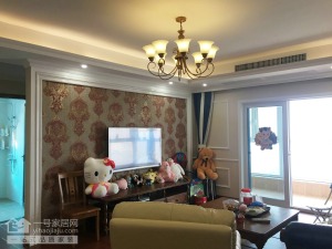 武汉卧龙墨水湖边128平三居室美式风格