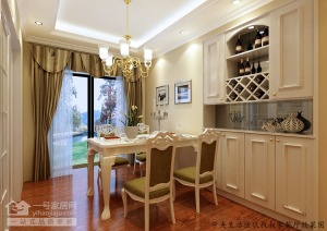 武汉王家湾中央生活区124平三居室简欧风格餐厅
