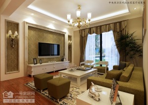 武汉王家湾中央生活区124平三居室简欧风格客厅
