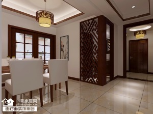武汉南湖珞伽雅苑130平三居室中式风格