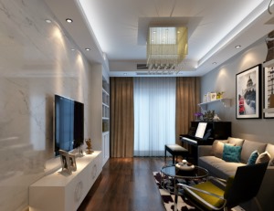国际百纳80平二居室现代简约风格装修