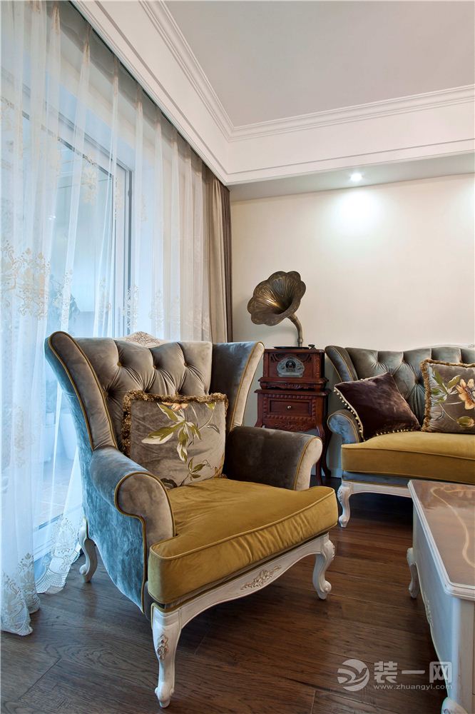 武汉百瑞景200平大户型 简欧风格客厅沙发效果图
