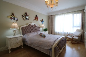 海润国际217平米三居室简欧美式风格效果图卧室儿童房