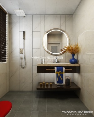 卫浴间洗手池石家庄保利花园138平三居室现代风格效果图业之峰装饰